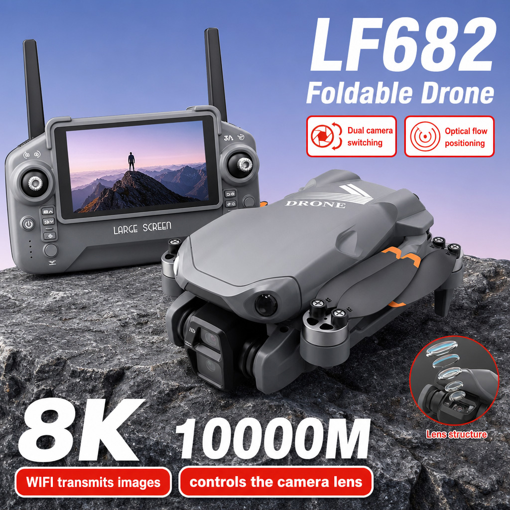 Drone Rc Gps - Drone Aéreo LF682 com Câmeras Duplas