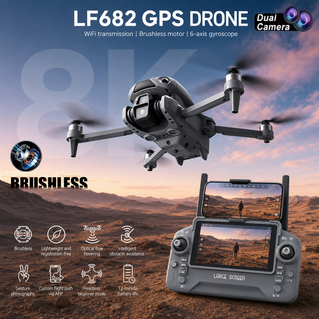 Drone Gps Rc Tt36 - Novo Drone LF682 com Câmera Dupla
