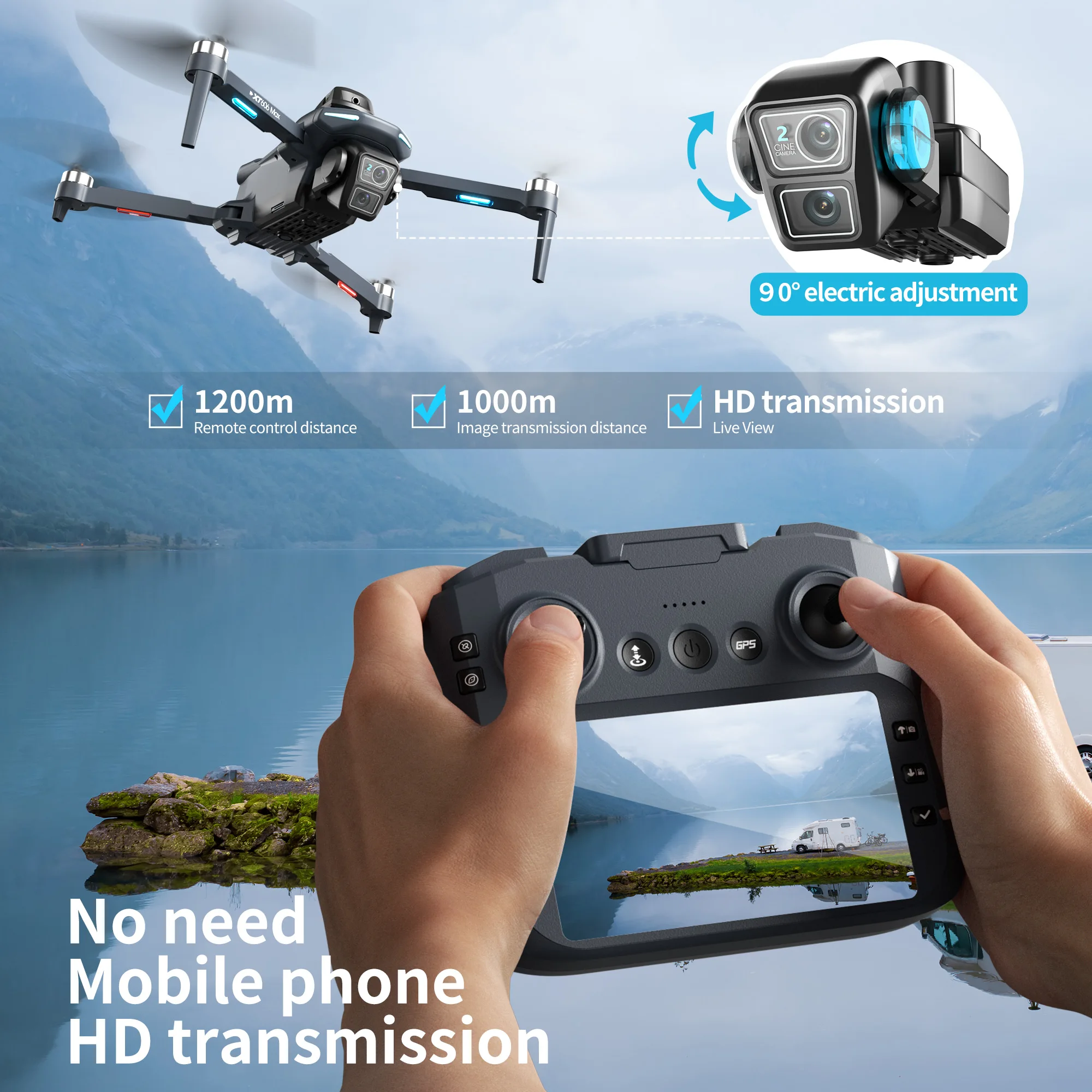 Drone Profissional Lenovo XT60 - Drone Gps Rc Tt36 avaliação e preço