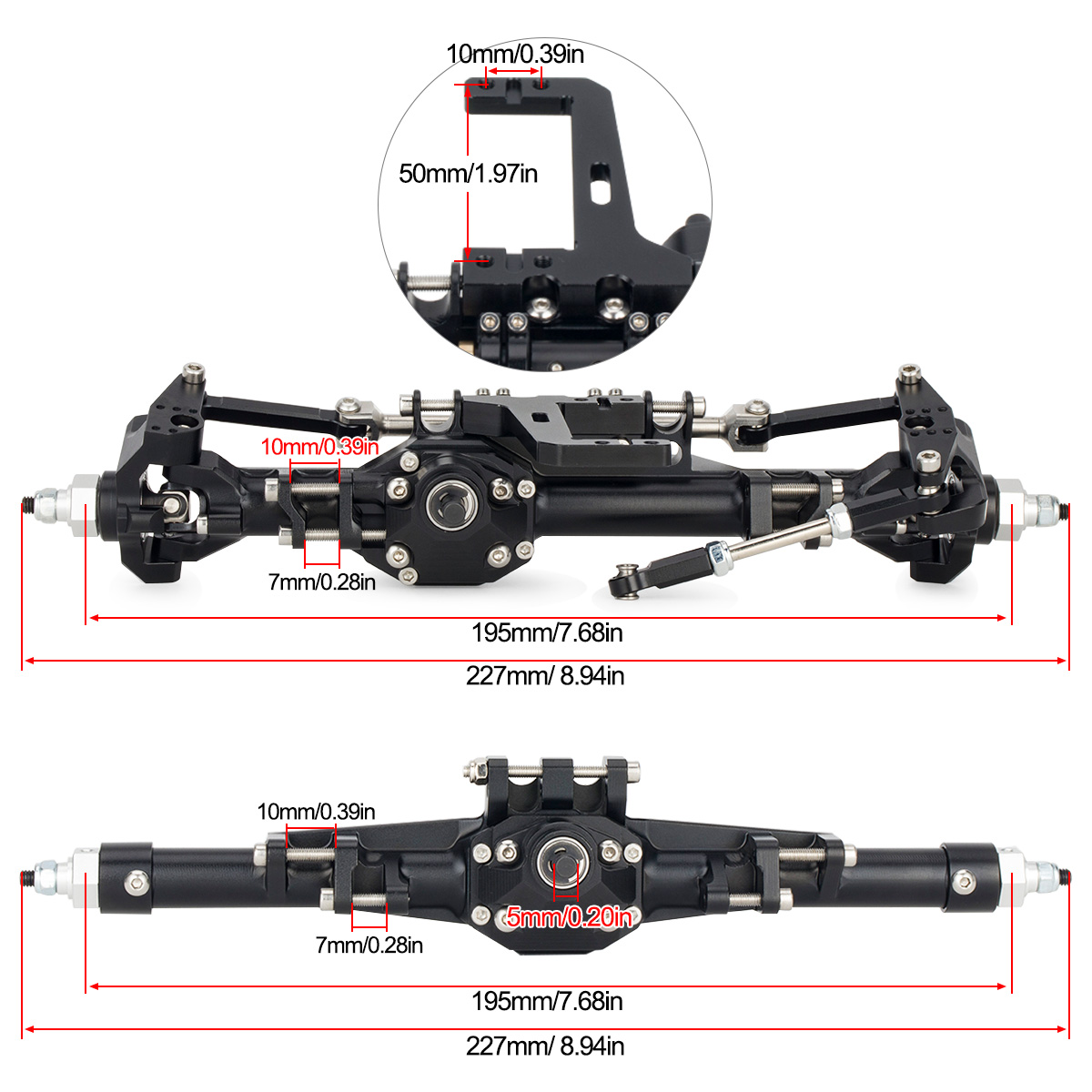 Conjunto de eixo reto traseiro - Rc Crawler Axle Parts avaliação e preço