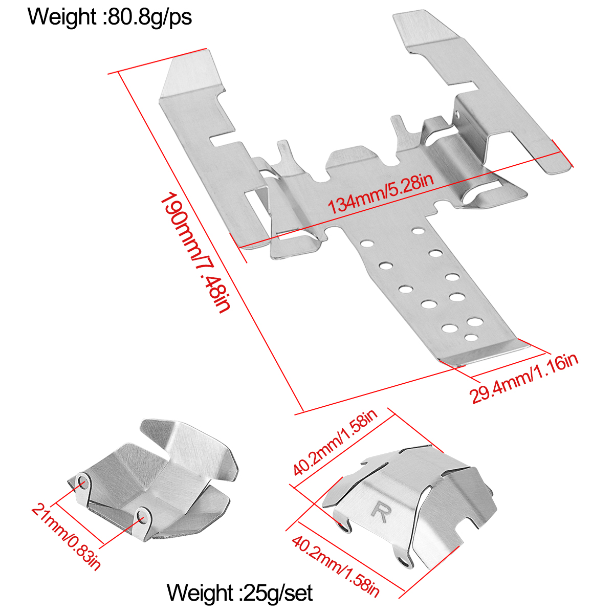Conjunto de Placas de Proteção - Rc Crawler Axle Parts avaliação e preço
